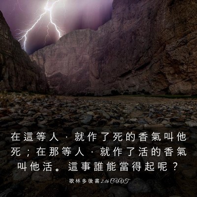 Picture 03 - 歌 林 多 後 書 2:16 CUVT - 在 這 等 人 ， 就 作 了 死 的 香 氣 - Bible Verse Picture