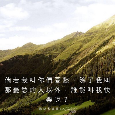 Picture 03 - 歌 林 多 後 書 2:2 CUVT - 倘 若 我 叫 你 們 憂 愁 ， 除 了 我 - Bible Verse Picture