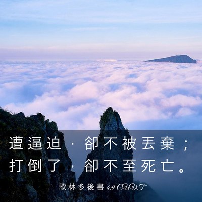 Picture 03 - 歌 林 多 後 書 4:9 CUVT - 遭 逼 迫 ， 卻 不 被 丟 棄 ； 打 倒 - Bible Verse Picture
