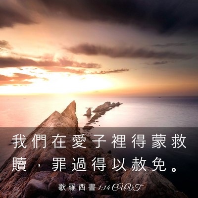 Picture 03 - 歌 羅 西 書 1:14 CUVT - 我 們 在 愛 子 裡 得 蒙 救 贖 ， 罪 - Bible Verse Picture