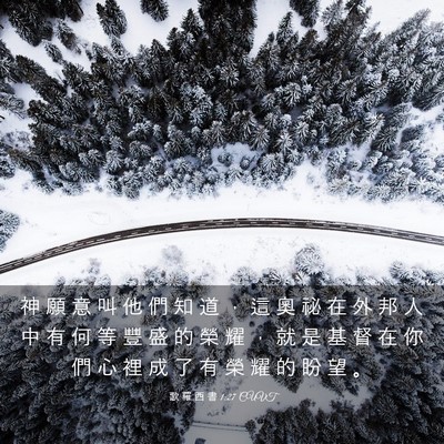 Picture 03 - 歌 羅 西 書 1:27 CUVT - 神 願 意 叫 他 們 知 道 ， 這 奧 祕 - Bible Verse Picture