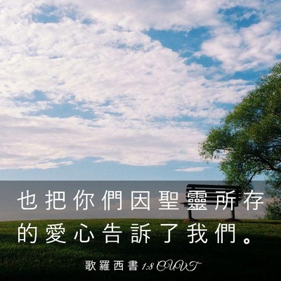 Picture 03 - 歌 羅 西 書 1:8 CUVT - 也 把 你 們 因 聖 靈 所 存 的 愛 心 - Bible Verse Picture
