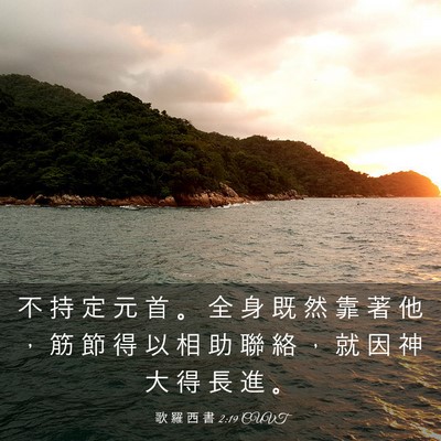 Picture 03 - 歌 羅 西 書 2:19 CUVT - 不 持 定 元 首 。 全 身 既 然 靠 著 - Bible Verse Picture