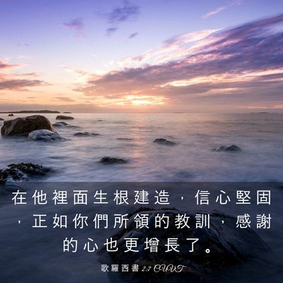Picture 03 - 歌 羅 西 書 2:7 CUVT - 在 他 裡 面 生 根 建 造 ， 信 心 堅 - Bible Verse Picture