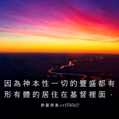 Picture 03 - 歌 羅 西 書 2:9 CUVT - 因 為 神 本 性 一 切 的 豐 盛 都 有 - Bible Verse Picture