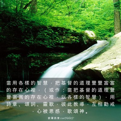 Picture 03 - 歌 羅 西 書 3:16 CUVT - 當 用 各 樣 的 智 慧 ， 把 基 督 的 - Bible Verse Picture