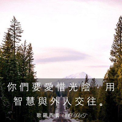 Picture 03 - 歌 羅 西 書 4:5 CUVT - 你 們 要 愛 惜 光 陰 ， 用 智 慧 與 - Bible Verse Picture