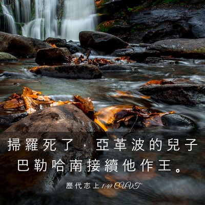 Picture 03 - 歷 代 志 上 1:49 CUVT - 掃 羅 死 了 ， 亞 革 波 的 兒 子 巴 - Bible Verse Picture