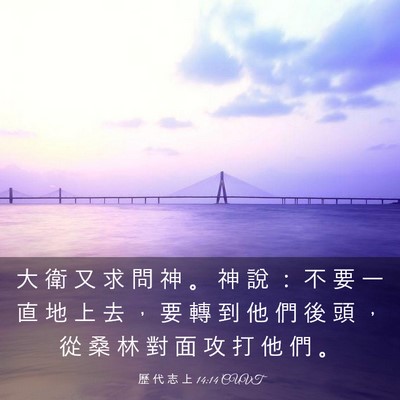 Picture 03 - 歷 代 志 上 14:14 CUVT - 大 衛 又 求 問 神 。 神 說 ： 不 要 - Bible Verse Picture