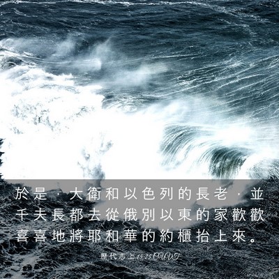 Picture 03 - 歷 代 志 上 15:25 CUVT - 於 是 ， 大 衛 和 以 色 列 的 長 老 - Bible Verse Picture