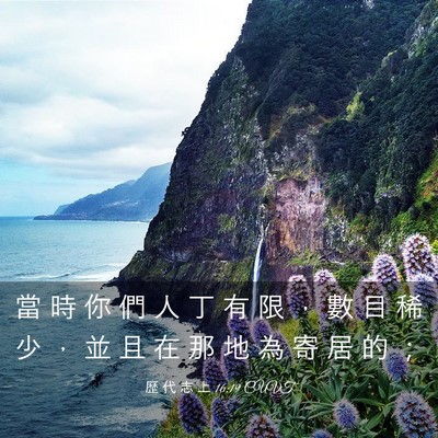 Picture 03 - 歷 代 志 上 16:19 CUVT - 當 時 你 們 人 丁 有 限 ， 數 目 稀 - Bible Verse Picture