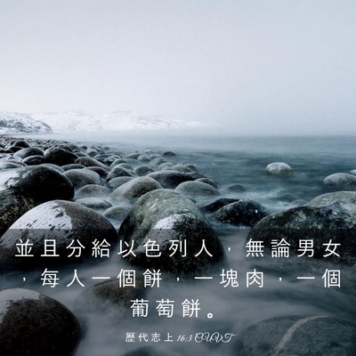 Picture 03 - 歷 代 志 上 16:3 CUVT - 並 且 分 給 以 色 列 人 ， 無 論 男 - Bible Verse Picture