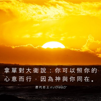 Picture 03 - 歷 代 志 上 17:2 CUVT - 拿 單 對 大 衛 說 ： 你 可 以 照 你 - Bible Verse Picture