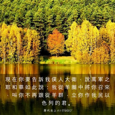Picture 03 - 歷 代 志 上 17:7 CUVT - 現 在 你 要 告 訴 我 僕 人 大 衛 ， - Bible Verse Picture