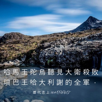 Picture 03 - 歷 代 志 上 18:9 CUVT - 哈 馬 王 陀 烏 聽 見 大 衛 殺 敗 瑣 - Bible Verse Picture