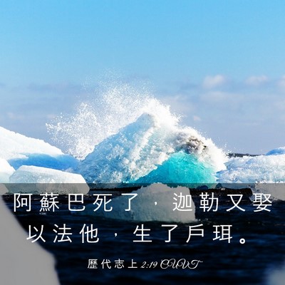 Picture 03 - 歷 代 志 上 2:19 CUVT - 阿 蘇 巴 死 了 ， 迦 勒 又 娶 以 法 - Bible Verse Picture