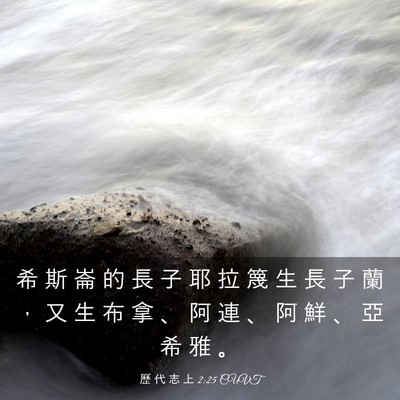 Picture 03 - 歷 代 志 上 2:25 CUVT - 希 斯 崙 的 長 子 耶 拉 篾 生 長 子 - Bible Verse Picture