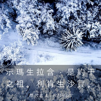 Picture 03 - 歷 代 志 上 2:44 CUVT - 示 瑪 生 拉 含 ， 是 約 干 之 祖 。 - Bible Verse Picture