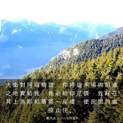 Picture 03 - 歷 代 志 上 21:22 CUVT - 大 衛 對 阿 珥 楠 說 ： 你 將 這 禾 - Bible Verse Picture