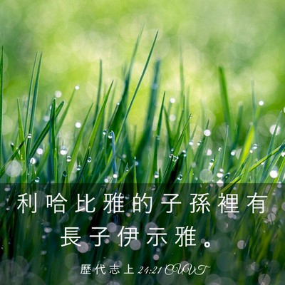 Picture 03 - 歷 代 志 上 24:21 CUVT - 利 哈 比 雅 的 子 孫 裡 有 長 子 伊 - Bible Verse Picture