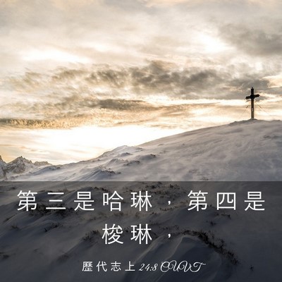 Picture 03 - 歷 代 志 上 24:8 CUVT - 第 三 是 哈 琳 ， 第 四 是 梭 琳 - Bible Verse Picture