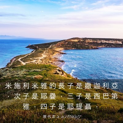 Picture 03 - 歷 代 志 上 26:2 CUVT - 米 施 利 米 雅 的 長 子 是 撒 迦 利 - Bible Verse Picture