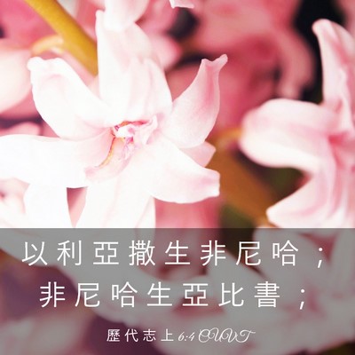 Picture 03 - 歷 代 志 上 6:4 CUVT - 以 利 亞 撒 生 非 尼 哈 ； 非 尼 哈 - Bible Verse Picture