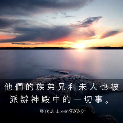 Picture 03 - 歷 代 志 上 6:48 CUVT - 他 們 的 族 弟 兄 利 未 人 也 被 派 - Bible Verse Picture