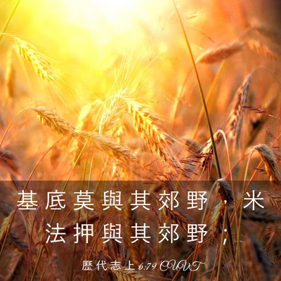 Picture 03 - 歷 代 志 上 6:79 CUVT - 基 底 莫 與 其 郊 野 ， 米 法 押 與 - Bible Verse Picture