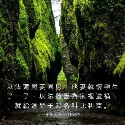 Picture 03 - 歷 代 志 上 7:23 CUVT - 以 法 蓮 與 妻 同 房 ， 他 妻 就 懷 - Bible Verse Picture