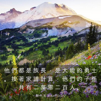Picture 03 - 歷 代 志 上 7:9 CUVT - 他 們 都 是 族 長 ， 是 大 能 的 勇 - Bible Verse Picture