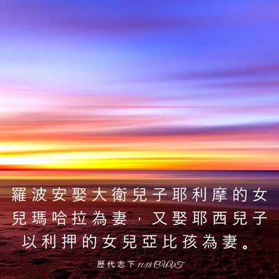 Picture 03 - 歷 代 志 下 11:18 CUVT - 羅 波 安 娶 大 衛 兒 子 耶 利 摩 的 - Bible Verse Picture