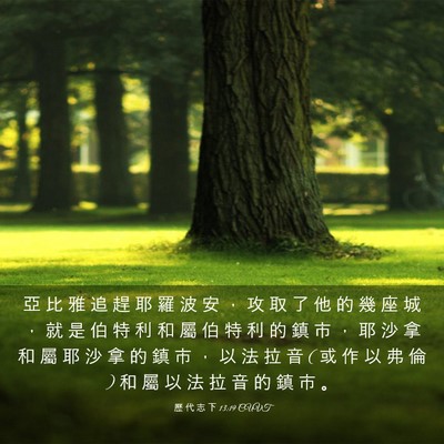 Picture 03 - 歷 代 志 下 13:19 CUVT - 亞 比 雅 追 趕 耶 羅 波 安 ， 攻 取 - Bible Verse Picture