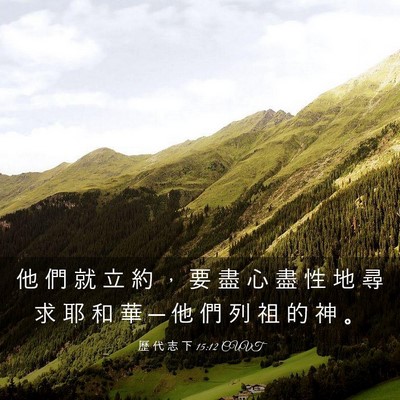 Picture 03 - 歷 代 志 下 15:12 CUVT - 他 們 就 立 約 ， 要 盡 心 盡 性 地 - Bible Verse Picture