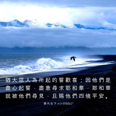 Picture 03 - 歷 代 志 下 15:15 CUVT - 猶 大 眾 人 為 所 起 的 誓 歡 喜 ； - Bible Verse Picture