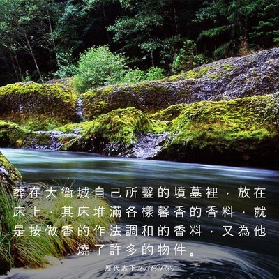 Picture 03 - 歷 代 志 下 16:14 CUVT - 葬 在 大 衛 城 自 己 所 鑿 的 墳 墓 - Bible Verse Picture