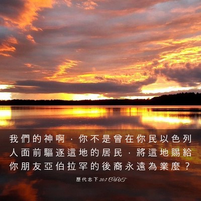 Picture 03 - 歷 代 志 下 20:7 CUVT - 我 們 的 神 啊 ， 你 不 是 曾 在 你 - Bible Verse Picture