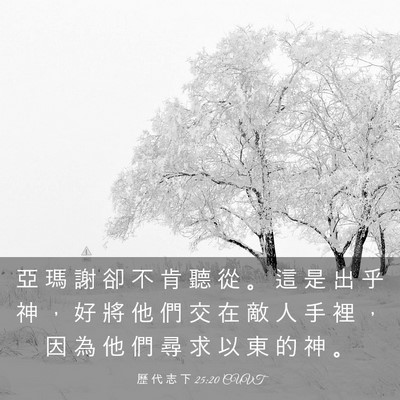 Picture 03 - 歷 代 志 下 25:20 CUVT - 亞 瑪 謝 卻 不 肯 聽 從 。 這 是 出 - Bible Verse Picture
