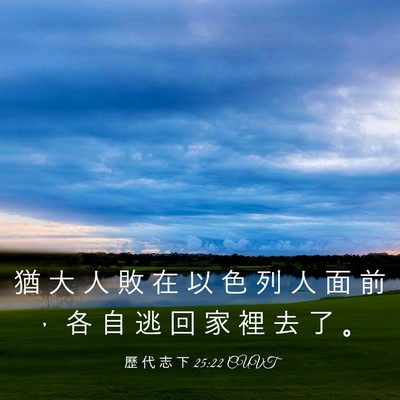 Picture 03 - 歷 代 志 下 25:22 CUVT - 猶 大 人 敗 在 以 色 列 人 面 前 ， - Bible Verse Picture