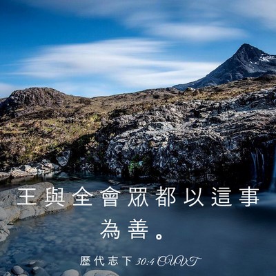 Picture 03 - 歷 代 志 下 30:4 CUVT - 王 與 全 會 眾 都 以 這 事 為 善 - Bible Verse Picture