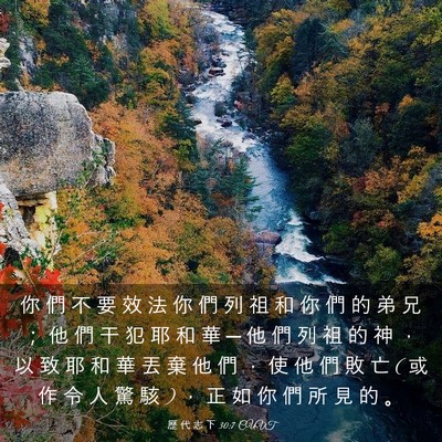 Picture 03 - 歷 代 志 下 30:7 CUVT - 你 們 不 要 效 法 你 們 列 祖 和 你 - Bible Verse Picture