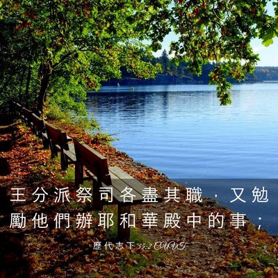 Picture 03 - 歷 代 志 下 35:2 CUVT - 王 分 派 祭 司 各 盡 其 職 ， 又 勉 - Bible Verse Picture