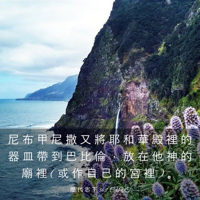 Picture 03 - 歷 代 志 下 36:7 CUVT - 尼 布 甲 尼 撒 又 將 耶 和 華 殿 裡 - Bible Verse Picture