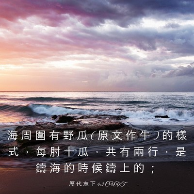 Picture 03 - 歷 代 志 下 4:3 CUVT - 海 周 圍 有 野 瓜 ( 原 文 作 牛 ) 的 - Bible Verse Picture