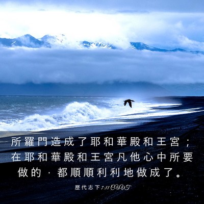 Picture 03 - 歷 代 志 下 7:11 CUVT - 所 羅 門 造 成 了 耶 和 華 殿 和 王 - Bible Verse Picture