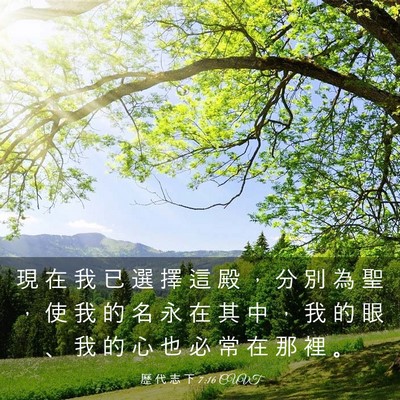Picture 03 - 歷 代 志 下 7:16 CUVT - 現 在 我 已 選 擇 這 殿 ， 分 別 為 - Bible Verse Picture