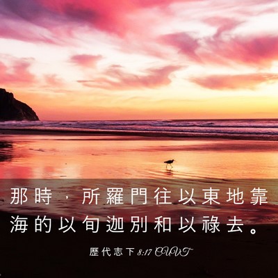 Picture 03 - 歷 代 志 下 8:17 CUVT - 那 時 ， 所 羅 門 往 以 東 地 靠 海 - Bible Verse Picture