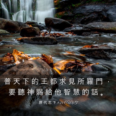 Picture 03 - 歷 代 志 下 9:23 CUVT - 普 天 下 的 王 都 求 見 所 羅 門 ， - Bible Verse Picture