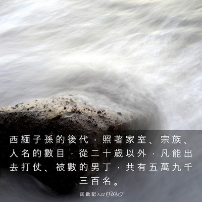 Picture 03 - 民 數 記 1:22 CUVT - 西 緬 子 孫 的 後 代 ， 照 著 家 室 - Bible Verse Picture