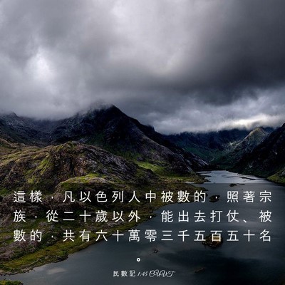 Picture 03 - 民 數 記 1:45 CUVT - 這 樣 ， 凡 以 色 列 人 中 被 數 的 - Bible Verse Picture